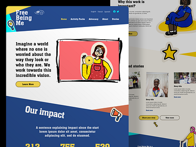 Free Being Me Website Design charity design ui ux web website