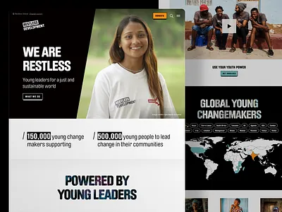 Restless Development Website Design charity design ui ux web website