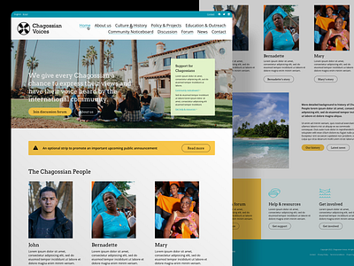 Chagossian Voices Website Design charity design ui ux web website