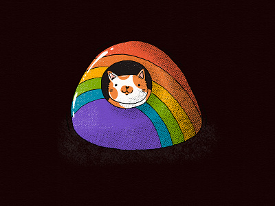 Cat Cave cat cat cave cave illustration meow orange tabby rainbow texture