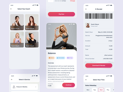 One to one session Booking - Female Gym & Fitness Centre app design fitness flutter gym healthcare ios ui ui ux ux workout