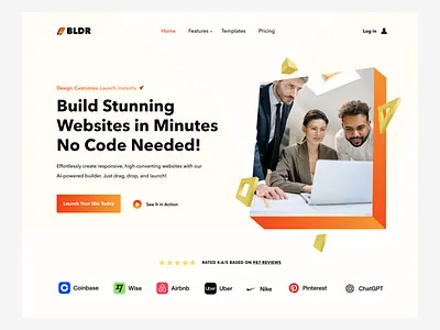 Website Hero Header Builder branding clean design figma graphic design illustration landing landing page minimal modern nocode ui ux we web website website bulder website template