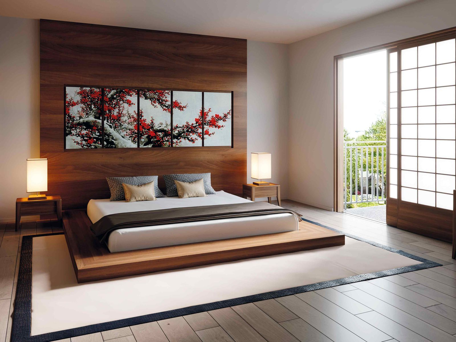 8 Amazing Japanese Bedroom Design Ideas by The Arch Digest on Dribbble, image size:1600x1200