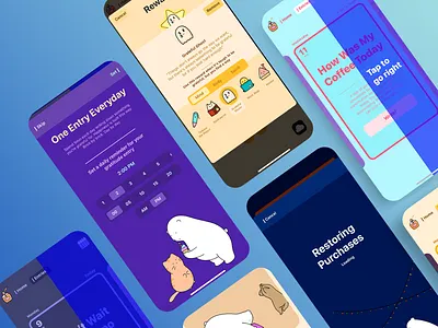 Gratitude Journaling App app design colorful design cute characters digital journal gratitude journaling habit building happiness journaling life notes mental health mobile app mobile journal mobile ui positive vibes productivity app purple layout self care ui user interface wellbeing