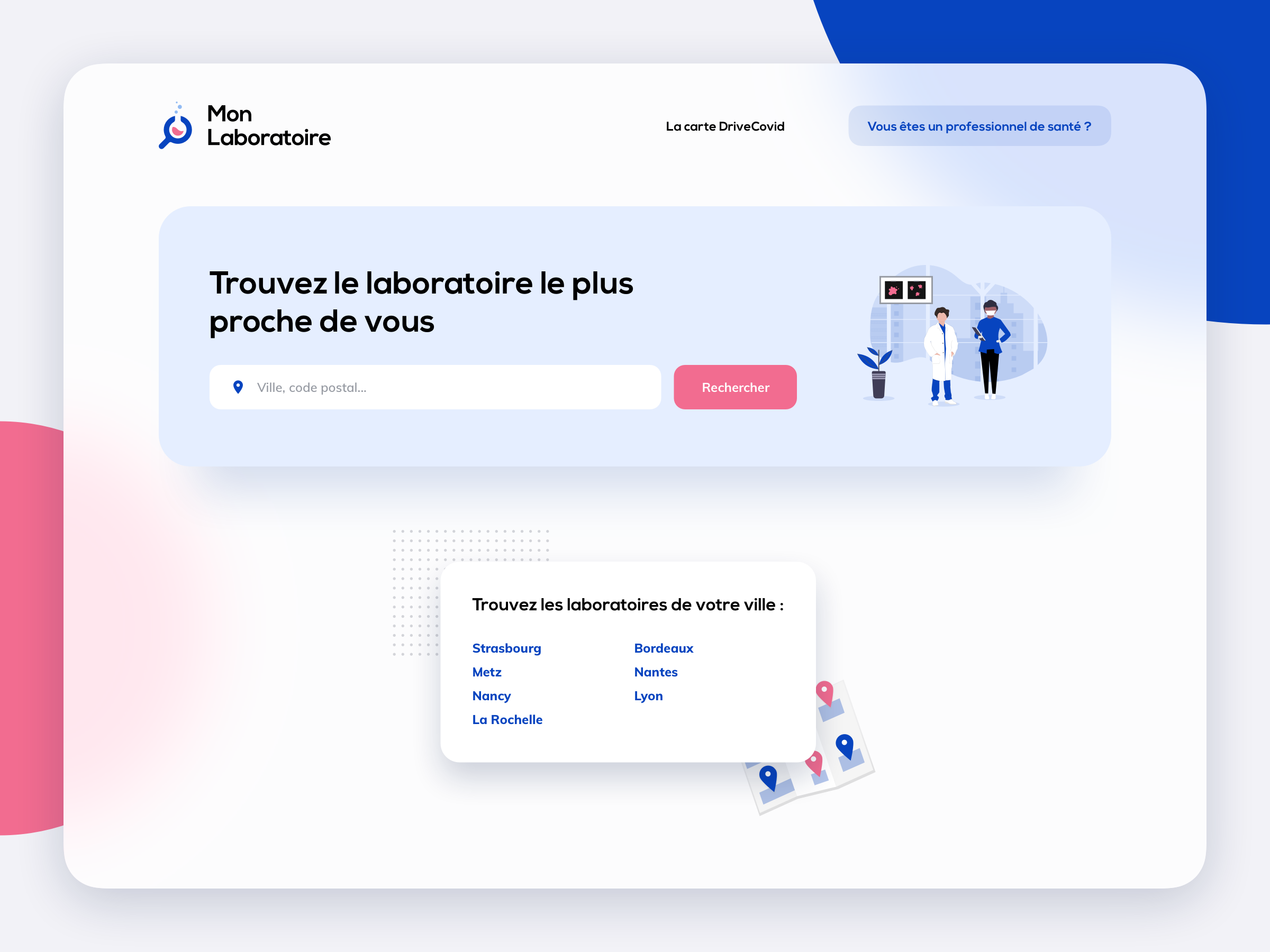 Example of Mon Laboratoire - Website