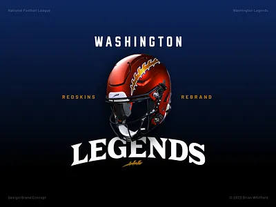 Washington Legends (Redskins Rebrand) affinity designer branding logos rebrand uniforms