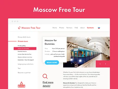 Moscow Free Tour website design minimal moscow tours web design website
