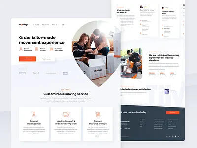 Movinga - homepage clean design experience icons interface landing lp ui uidesign ux visual design web webdesign website website design