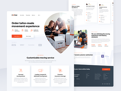 Movinga - homepage clean design experience icons interface landing lp ui uidesign ux visual design web webdesign website website design