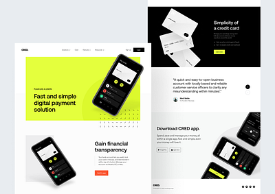 CRED: Landing page exploration credit card creditcard finance finance app fintech fintech app identity design landing page marketing page payments product design product page