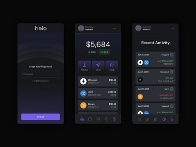 Wallet Halo alpha one branding crypto logotype ui ux wallet web 3 web design