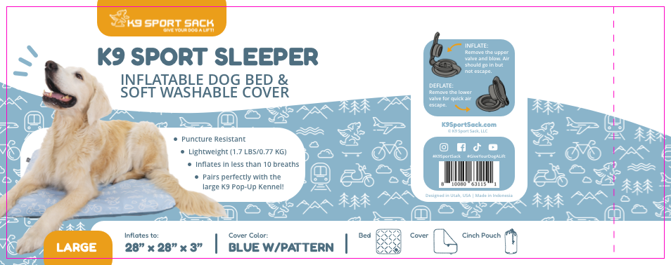 Sport Sleeper & Pop-up Kennel branding design graphic design illustration packaging