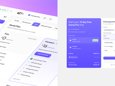 Genie - App Builder [Plan] builder clean code builder dashboard developer tool flutterflow form glide low code mobile no code payment plan pricing saas setting ui ux web app web design