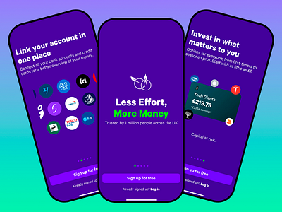 Investment App Design app design budgeting app clean layout finance planning financial tools finnace fintech investing app investment mobile app mobile banking mobile finance money management passive income purple theme savings stock market user interface virtual finance wealth