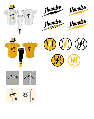 Thunder Baseball Concepts branding design graphic design logo