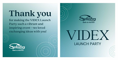 Launch Party - Thank you card gradient graphic design print thank you card