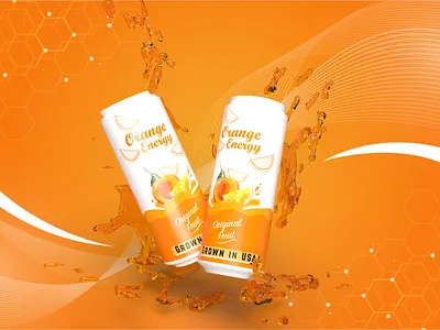 Orange Energy Drink banner beer branding can dimension drink ecommerce energy packaging photoshop product soda