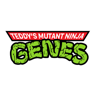 Teddy's Mutant Ninja Genes Logo graphic design illustration logo typography