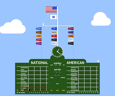 Wrigley Field Scoreboard design graphic design illustration vector