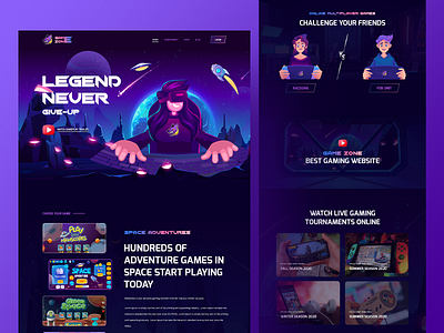 GameZone - Gaming Website Template For Elementor 3d animation app art cartoon dark design game game design game ui game website gaming gaming app illustration landingpage play station product ui ux video game