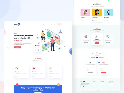 Data Transfer API - Landing Page clean dailyui data design google illustration landing page our team pricing slack uiux website