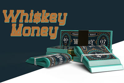 Whiskey Money Dollar Bill banner bill branding currency display dollar ecommerce illustration logo money product