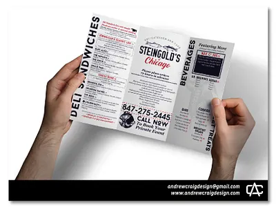 Steingold's Menu & Social Media Banners brand branding design graphic design layout menu design social media banner typography vector