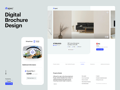 Spec Digital Brochure architecture branding designsystem figma flatdesign landingpage london minimal property realestate trending ui ux