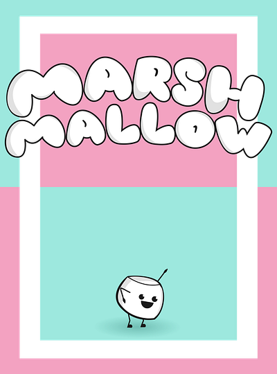 MarshMallow design illustration minimal typography