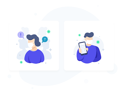 Illustration Design for Covid-19 Mobile App 2020 2020 trends clean design illustration illustration art mobile app ui ux