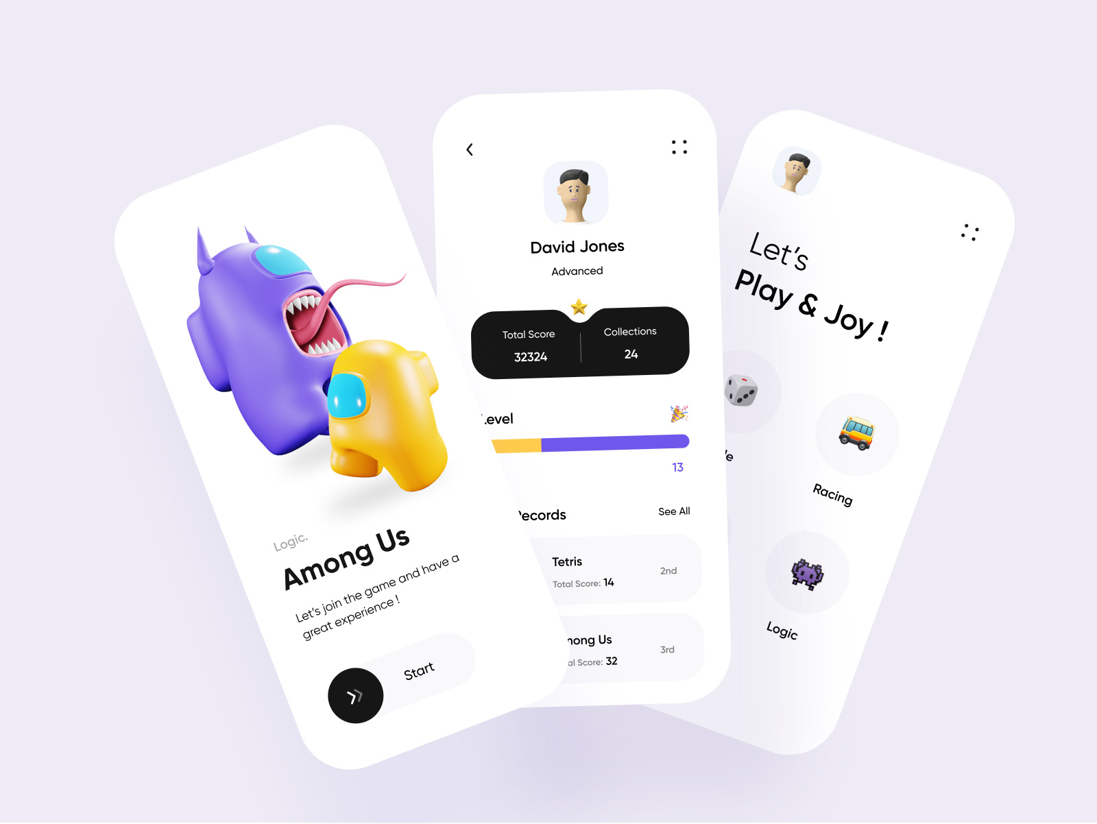 Game Center App by Izmahsa for Awsmd on Dribbble