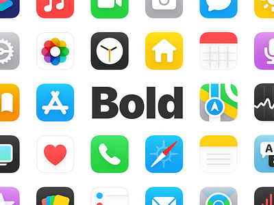 Bold (iOS 14 Icon Set) aesthetic aesthetics custom home screen icon pack icon set icons ios ios 14 redesign