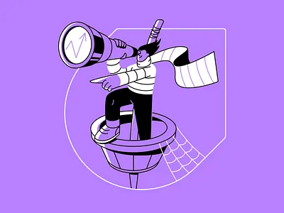 How to uncover marketing trends article capitan character design forward illustration marketing sailor scarf tube ui vector