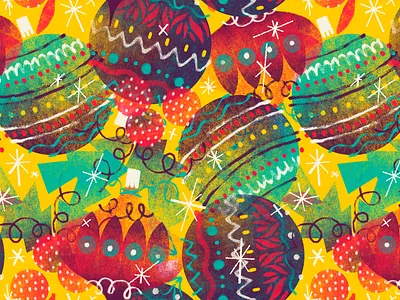Xmas Balls art artwork christmas christmas ball festive handmade illustration pattern texture xmas