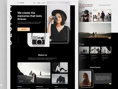 Photography Landing Page 2020 trend design homepage landing page model photography photography photography blog photography landing page photography nature photography portfolio photography web photography website typography ui user experience ux vector website website design wedding photography