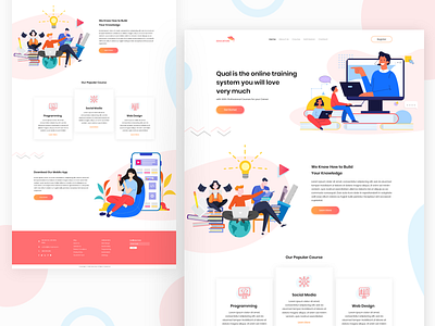 E-learning Education Web Page branding child corona design education education app education website educational flat design free freebie illustration landing page pandemic trending uiux vector