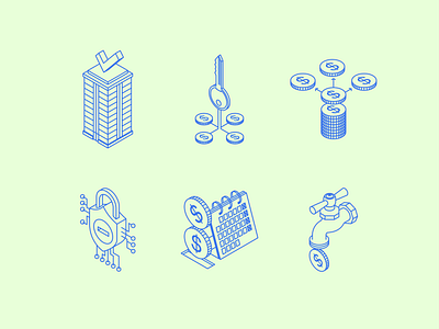 Daoment - Icon set branding crowdfunding daoment design dividens finance graphic design icon set iconography illustration investments isometric property real estate security tokens vector