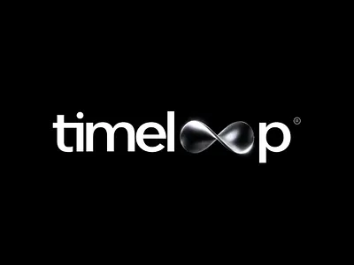 Timeloop Logo 3d animation branding design font glare icon infinite logo loop metal minimal reflection sans shiny spin streak texture time twist