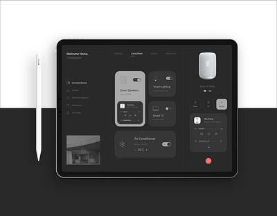 Smart Home App Case Study adobe xd app clean dark ui design figma flat ipad iphone minimal mobile ui mockup product design research smart home ui ui ux ui design ux ux design