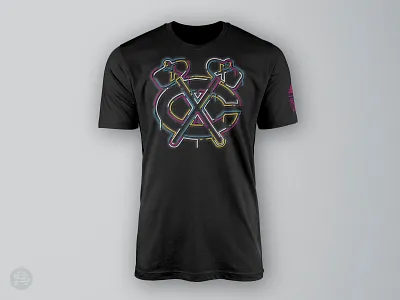 Neon Sign apparel black cmyk hockey logo neon neon sign nhl t shirt