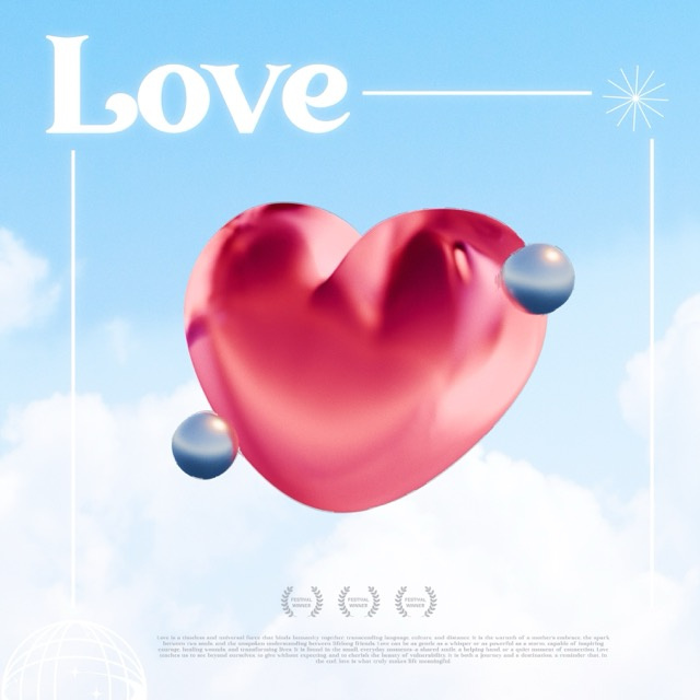 Heart 3D Poster - Blender blender film poster heart icon illustrator poster movie animation poster poster design