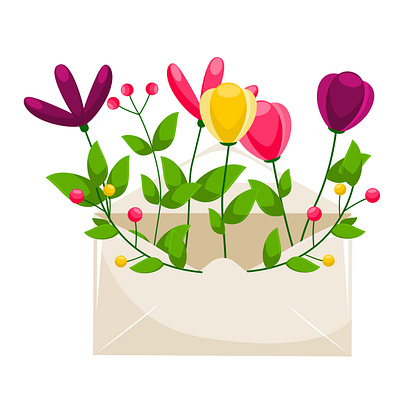 Flat Spring Flowers Vector Versatile Luxury Minimalist Design icon