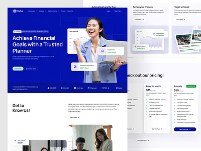 Dafee - Financial Personal Management Website asset b2b banking clean finance finance planner finances fintech goals hero invest landing page management planner saas saving startup stock web web design