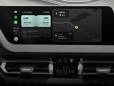 Wefly | CarPlay app app ui car dashboard carplay dashboard ui device ui flight manager ios app mobile app navigation planner product design saas schedule app time management