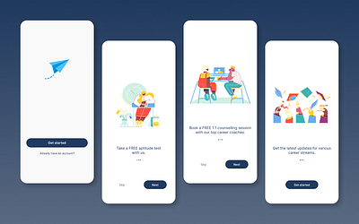 Onboarding screens for a Career Counselling app 📱 onboarding screens product design ui ux