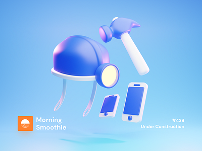 Under Construction 3d 3d animation 3d art blender blender3d diorama hammer helmet illustration isometric isometric design isometric illustration low poly phone phones smartphone tool tools