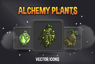 48 Free Alchemy Plants Game Icons 2d alchemy game assets gamedev icons icons set iconset indie game