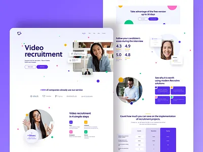 Video recruitment 👨‍💻 interface product design recruiting recruitment ui uidesign webdesign website website design