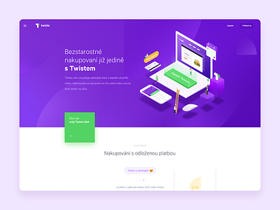 Fintech Startup - Twisto Payments fintech isometric isometric illustration money purple startup website