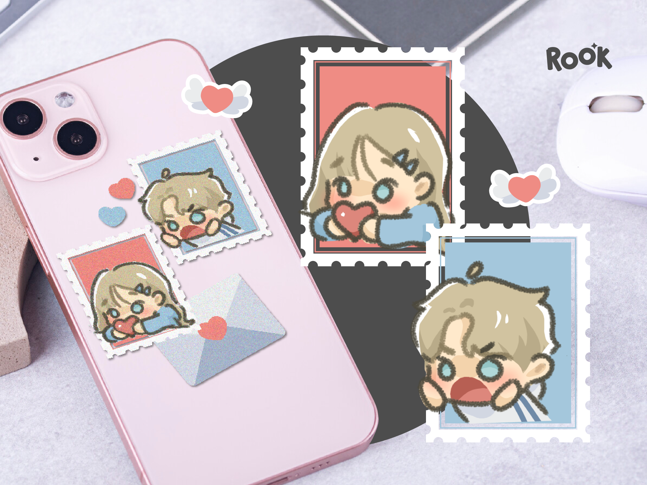 Couple Commission with Zac | Rook! art branding chibi commission couple cute graphic design illustration valentine